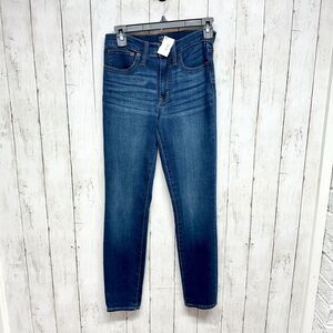 J.Crew Jeans Women Size 25 9" High Rise Skinny Cotton Dark Blue 5 Pocket